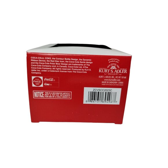 Coca Cola Polar Bear Mascot Coke 3 in Christmas Tree Ornament Kurt Adler Box Dmg - Picture 8 of 9